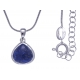 Collier argent rhodié 4,7g - lapis lazuli - 45+5cm