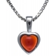 Collier argent rhodié 3,1g -  agate teintée rouge  - 40+5cm