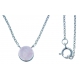 Collier argent rhodié 1,8g - quartztite teinté rose - 42+3cm