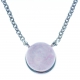 Collier argent rhodié 1,8g - quartztite teinté rose - 42+3cm