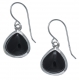 Boucles d'oreille argent rhodié  2,2g - onyx