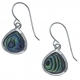 Boucles d'oreille argent rhodié 2,2g - nacre abalone