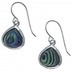 Boucles d'oreille argent rhodié 2,2g - nacre abalone