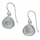 Boucles d'oreille argent rhodié 2,2g - nacre blanche