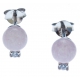 Boucles d'oreille argent rhodié 1g - quartztite teinté rose - zircons