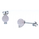 Boucles d'oreille argent rhodié 1g - quartztite teinté rose - zircons