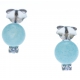 Boucles d'oreille argent rhodié 1g - quartztite teinté bleu - zircons