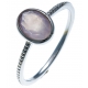 Bague argent rhodié 1,9g - quartz rose facetté - T50 à 60