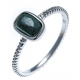 Bague argent rhodié 1,8g - malachite facetté - T50 à 60