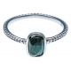 Bague argent rhodié 1,8g - malachite facetté - T50 à 60