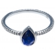 Bague argent rhodié 1,6g - lapis lazuli facetté - T50 à 60