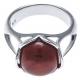 Bague argent rhodié 5,7g - agate teintée rouge - T52 à T60