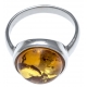 Bague argent rhodié 3,2g - ambre - T52 à 60