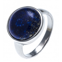 Bague argent rhodié 3,2g -  lapis lazuli - T52 à 60