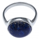 Bague argent rhodié 3,2g -  lapis lazuli - T52 à 60