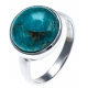 Bague argent rhodié 3,2g - turquoise assemblée - T52 à 60