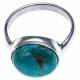 Bague argent rhodié 3,2g - turquoise assemblée - T52 à 60