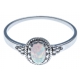 Bague argent rhodié 1,4g - opal synthétique - T50 à 60