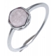 Bague argent rhodié 1,3g - quarzite  teinté rose - T50 à T60