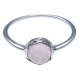 Bague argent rhodié 1,3g - quarzite  teinté rose - T50 à T60