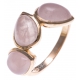 Bague argent rhodié 3,5g - quartz rose - T52 à T60