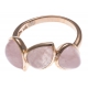 Bague argent rhodié 3,5g - quartz rose - T52 à T60