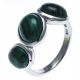 Bague argent rhodié 3,5g - malachite - T50 à T60