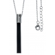 Collier argent rhodié 2g - onyx -  45+5cm