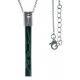 Collier argent rhodié 2g - malachite - 45+5cm