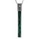 Collier argent rhodié 2g - malachite - 45+5cm