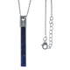 Collier argent rhodié 2g - agate teintée bleue - 45+5cm