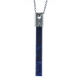 Collier argent rhodié 2g - agate teintée bleue - 45+5cm