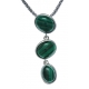 Collier argent rhodié 5,5g - malachite - 45+5cm