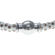 Bracelet acier Apollon - cuir véritable - impression petit pois blanc et rosé - fermoir Plug&Go - 18,5cm