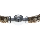 Bracelet acier Apollon - cuir véritable - impression python marron  - fermoir Plug&Go - 18,5cm