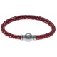 Bracelet acier Apollon - cuir véritable - impression galuchat  rouge - fermoir Plug&Go - 18,5cm