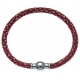 Bracelet acier Apollon - cuir véritable - impression galuchat  rouge - fermoir Plug&Go - 18,5cm