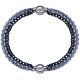 Apollon - Collection MiX - bracelet combinable chaines 2 tons noir et blancs - 10,25cm + chaines 2 tons noir et blancs - 10,25cm