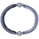 Apollon - Collection MiX - bracelet combinable chaines 2 tons noir et blancs - 10,25cm + chaines - 10,25cm