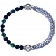 Apollon - Collection MiX - bracelet combinable agate teintée verte - pierre de lave 6mm - 10,75cm + chaines - 10,25cm