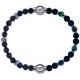 Apollon - Collection MiX - bracelet combinable labradorite 6mm - 10cm + agate teintée verte - pierre de lave 6mm - 10,75cm