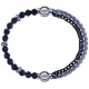 Apollon - Collection MiX - bracelet combinable labradorite 6mm - 10cm + chaines 2 tons noir et blancs - 10,25cm