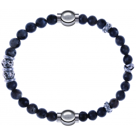 Apollon - Collection MiX - bracelet combinable sodalite 6mm - 10cm + labradorite 6mm - 10cm