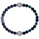 Apollon - Collection MiX - bracelet combinable sodalite 6mm - 10cm + agate teintée verte - pierre de lave 6mm - 10,75cm