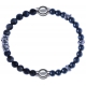 Apollon - Collection MiX - bracelet combinable sodalite 6mm - 10cm + hématite 6mm - 10cm