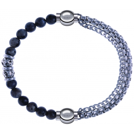 Apollon - Collection MiX - bracelet combinable sodalite 6mm - 10cm + chaines - 10,25cm