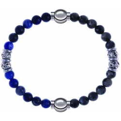 Apollon - Collection MiX - bracelet combinable labradorite 6mm - 10cm + sodalite 6mm - 10cm