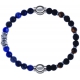 Apollon - Collection MiX - bracelet combinable labradorite 6mm - 10cm + oeil de tigre - pierre de lave 6mm - 10,75cm