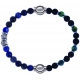 Apollon - Collection MiX - bracelet combinable labradorite 6mm - 10cm + agate teintée verte - pierre de lave 6mm - 10,75cm