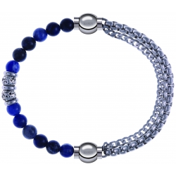 Apollon - Collection MiX - bracelet combinable labradorite 6mm - 10cm + chaines - 10,25cm